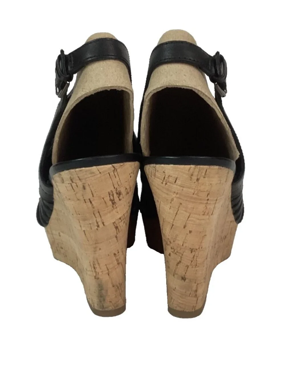 Franco Sarto Sharp Women's Sz 7.5 Black Leather Espadrilles 3.75